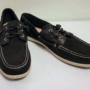 Black Sperrys Women's 11M